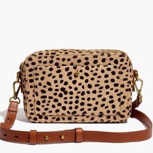 Madewell Leopard Print Crossbody in Beige and Brown